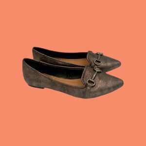 Report Jitterbug Bronze Metallic Shimmer Point Toe Flats Metallic Bit 9W